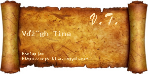Végh Tina névjegykártya